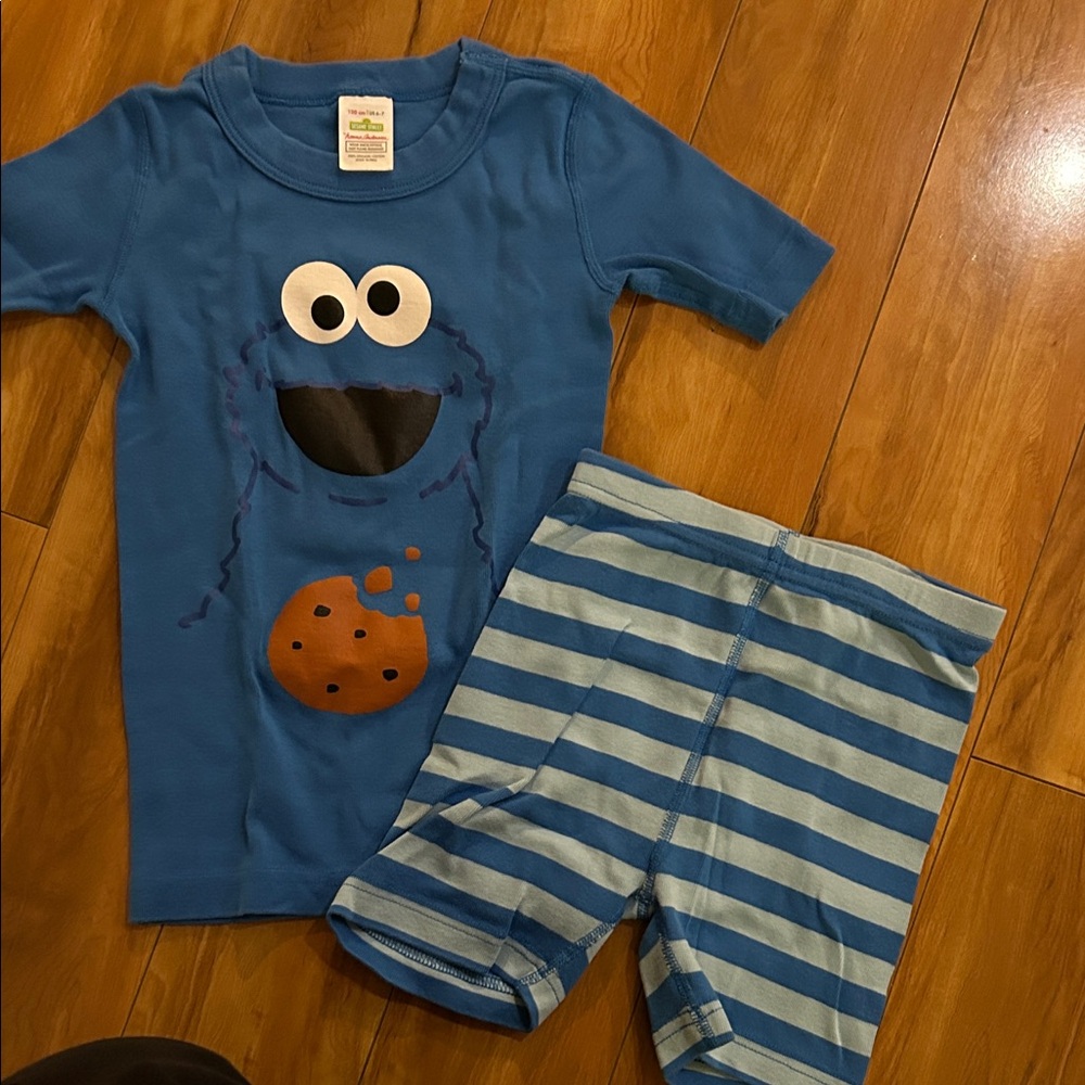 Blue Cookie Monster Kids Pajamas